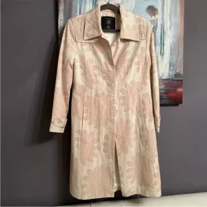 Kello Scandinavia GB 14 US 6-8 Coat Long Jacket Blazer Pink Beige Floral Lining