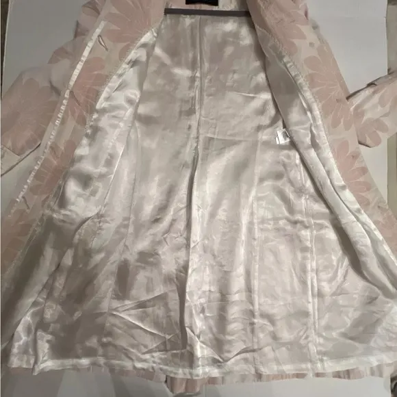 Kello Scandinavia GB 14 US 6-8 Coat Long Jacket Blazer Pink Beige Floral Lining