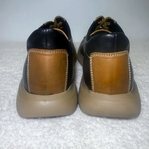 Kenneth Cole Reaction 2Tone Black/Brown Leather Lace Up Casual Men Shoes Size 12