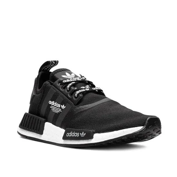 KID'S Adidas NMD_R1 J ‘Logos’ Black White Sneakers EG9362
