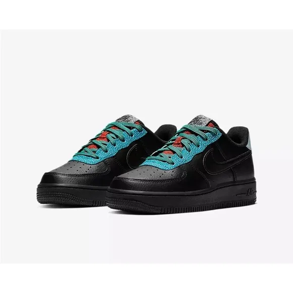 Kids Black and Teal Sneakers