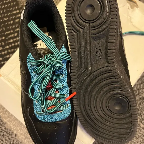 Kids Black and Teal Sneakers
