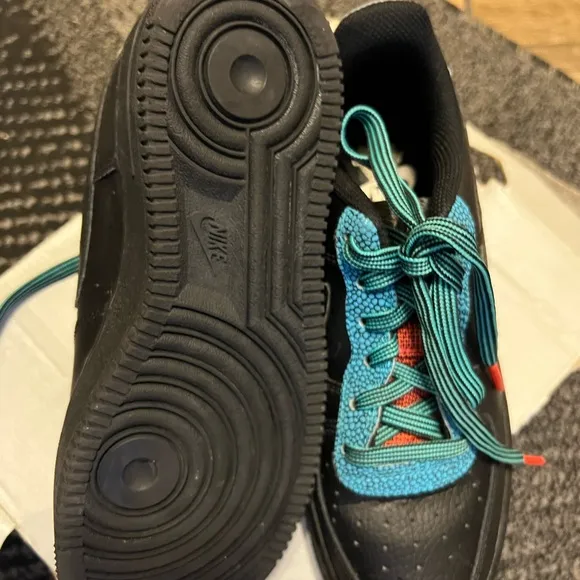 Kids Black and Teal Sneakers