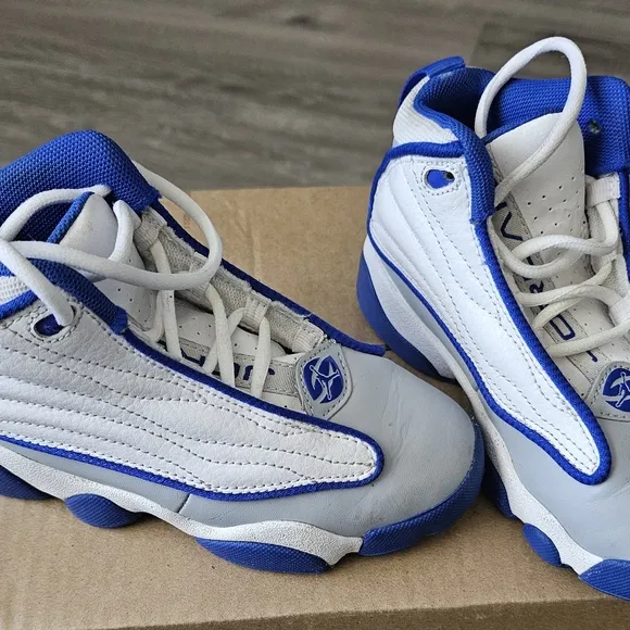 Kids Blue and White Basketball Shoes
