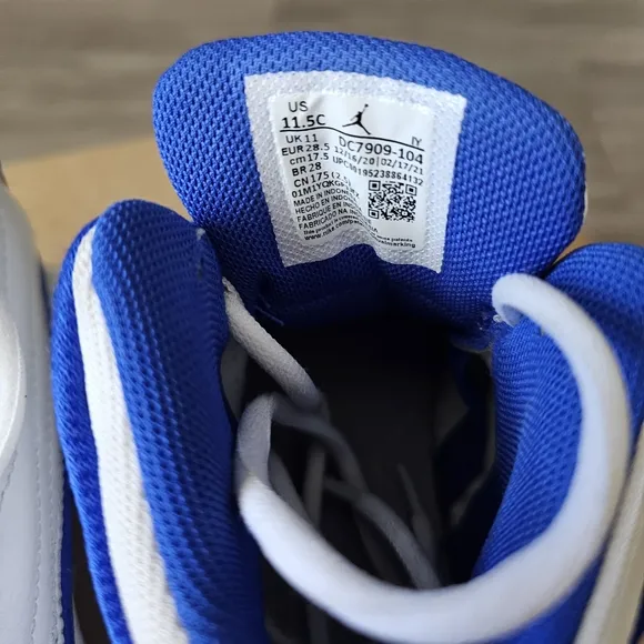 Kids Blue and White Basketball Shoes