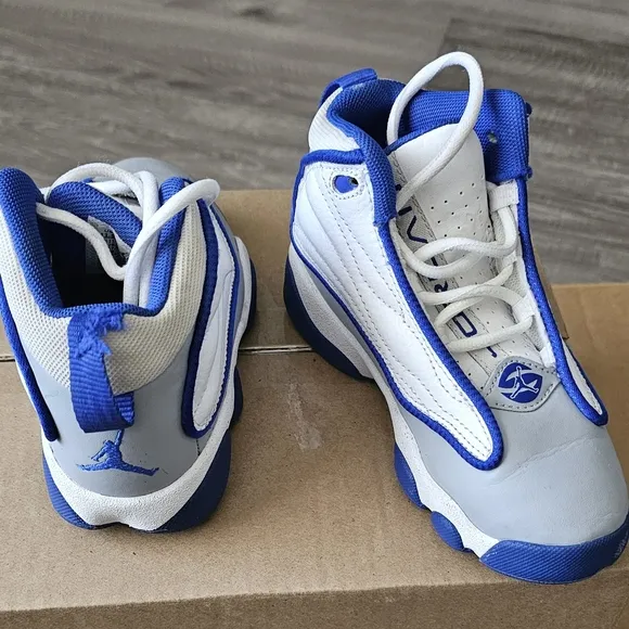Kids Blue and White Basketball Shoes
