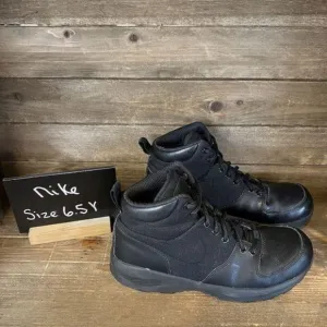Kids Childerns Nike‎ Air Manoa ACG Black Leather Hiking Ankle Boots Size 6.5 Y