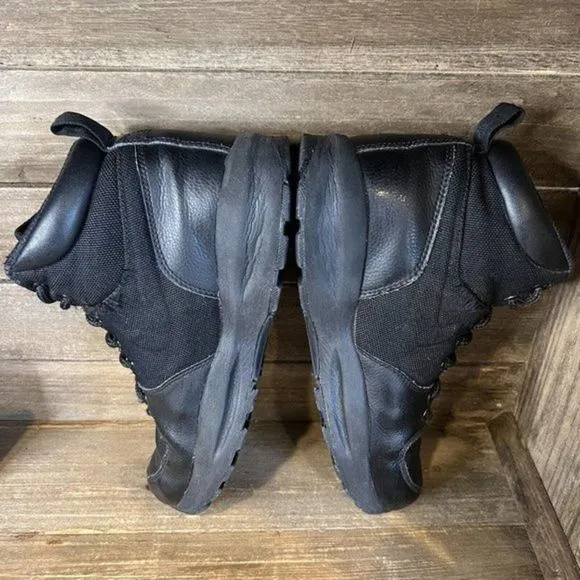 Kids Childerns Nike‎ Air Manoa ACG Black Leather Hiking Ankle Boots Size 6.5 Y