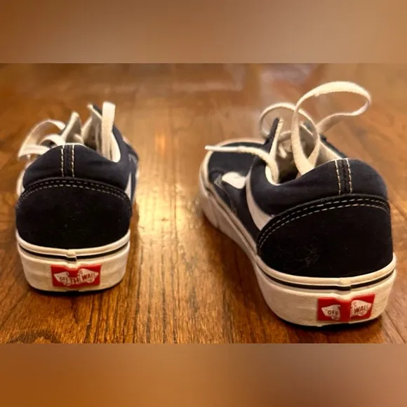 Kids Vans Off The Wall Old Skool Navy Canvas Sneakers