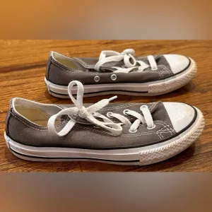Kids Youth Converse All Star Low Gray Canvas Sneakers