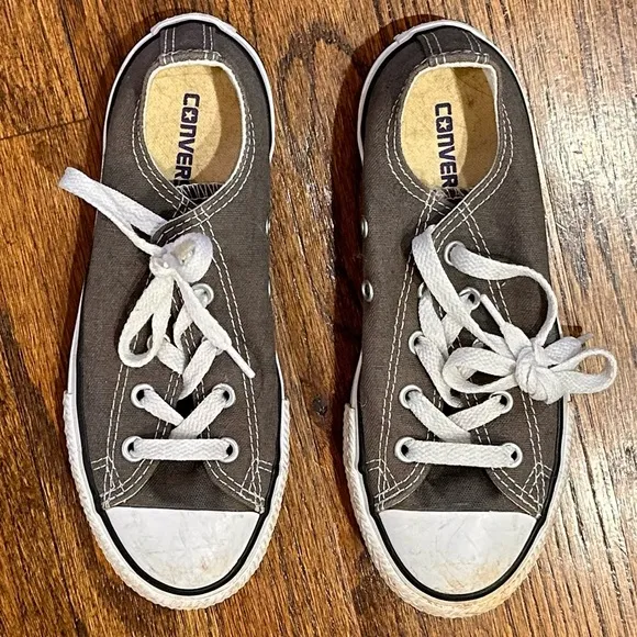 Kids Youth Converse All Star Low Gray Canvas Sneakers