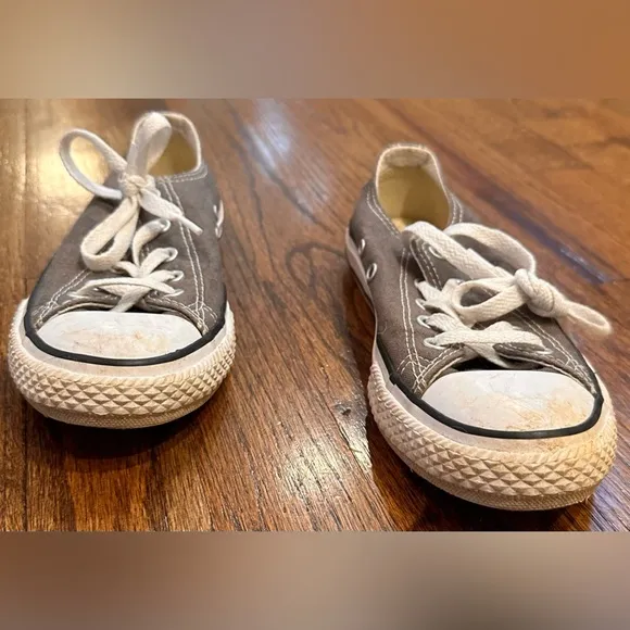 Kids Youth Converse All Star Low Gray Canvas Sneakers
