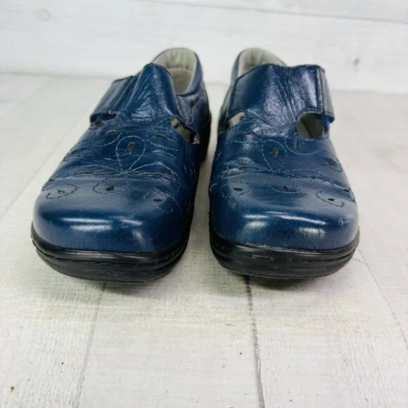 Klogs Footwear BRISBANE Blue Leather Arch Support Mary Jane Comfort Shoes Sz 6 M