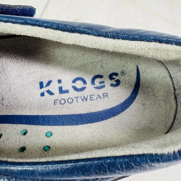 Klogs Footwear BRISBANE Blue Leather Arch Support Mary Jane Comfort Shoes Sz 6 M