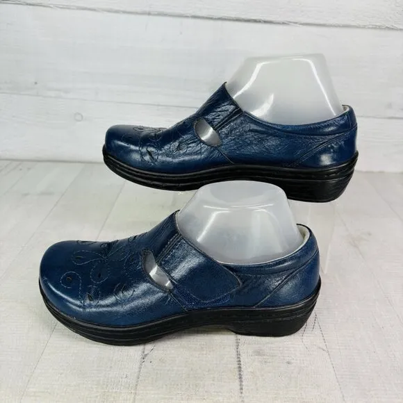 Klogs Footwear BRISBANE Blue Leather Arch Support Mary Jane Comfort Shoes Sz 6 M