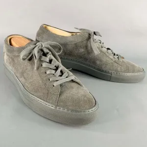 KOIO Grey Suede Low Top Rubber Sole Sneakers