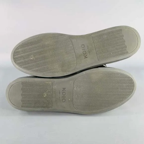 KOIO Grey Suede Low Top Rubber Sole Sneakers