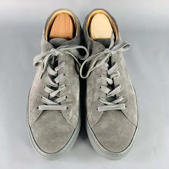 KOIO Grey Suede Low Top Rubber Sole Sneakers