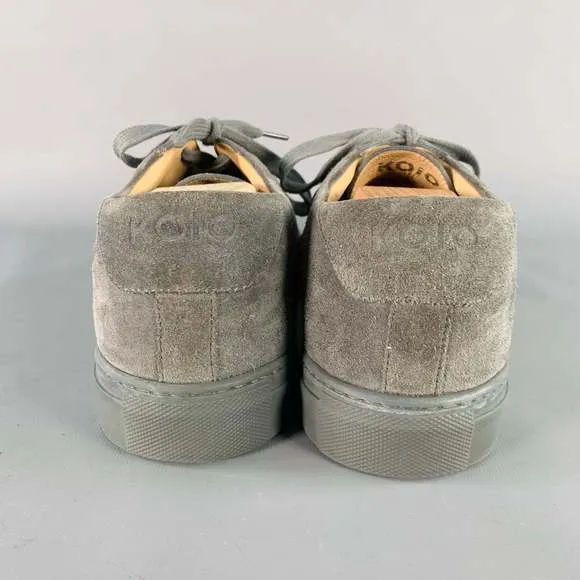 KOIO Grey Suede Low Top Rubber Sole Sneakers