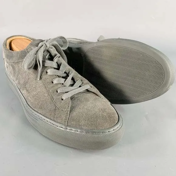 KOIO Grey Suede Low Top Rubber Sole Sneakers