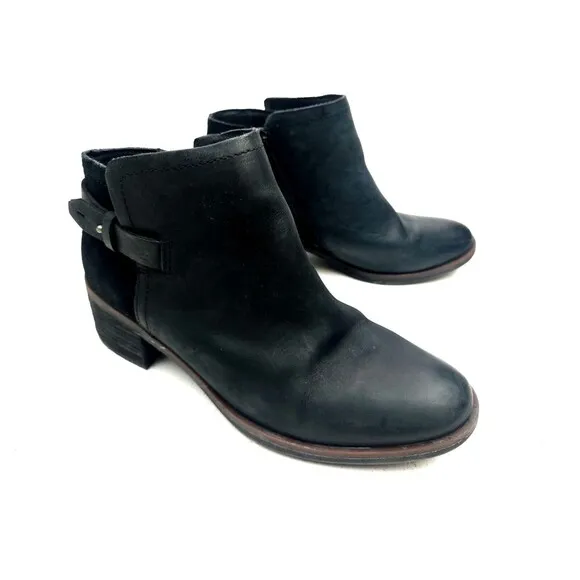 Korks Ease Sonya Womens Size 7 M Shoes Black Leather Casual Zip Ankle Bootie