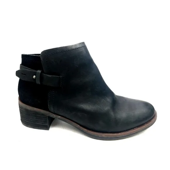 Korks Ease Sonya Womens Size 7 M Shoes Black Leather Casual Zip Ankle Bootie