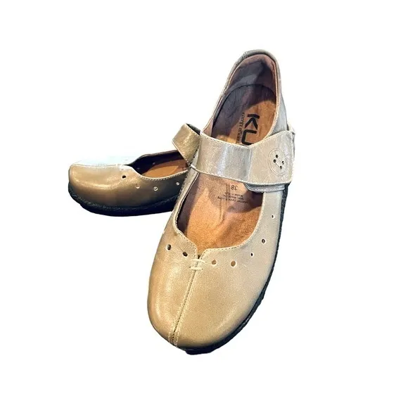 KUBO Energy Efficient Transportation Grey Leather Mary‎ Jane Style Shoes 38 or 8