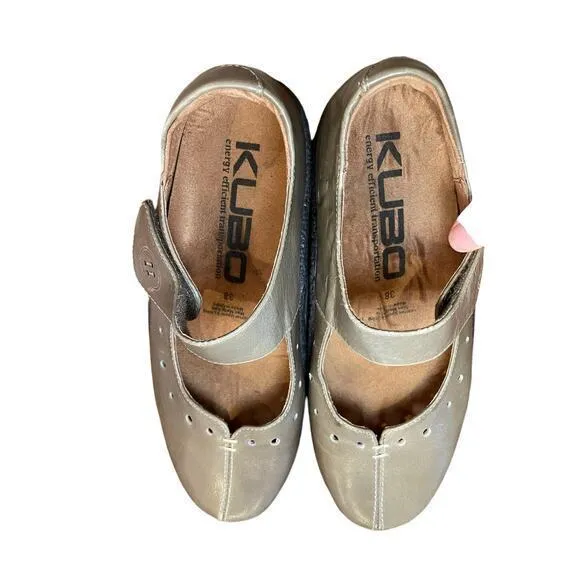 KUBO Energy Efficient Transportation Grey Leather Mary‎ Jane Style Shoes 38 or 8