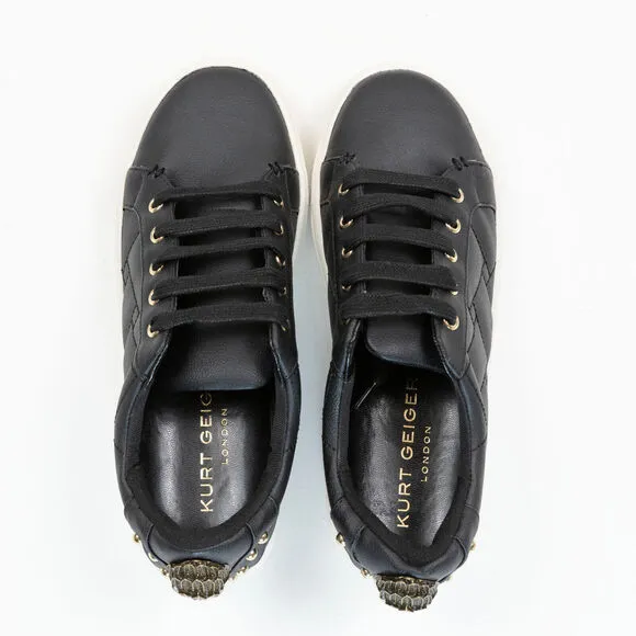 Kurt Geiger London Women's Ludo Quilted Low Top Sneakers Black Size 5 240282