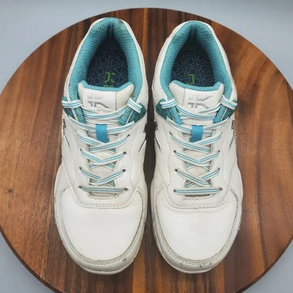 Kuru Kinetic Shoes Women's 6.5 M White Leather Slip Resistant Walking Sneakers