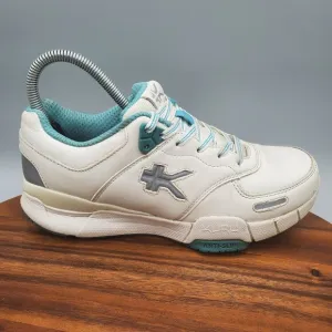 Kuru Kinetic Shoes Women's 6.5 M White Leather Slip Resistant Walking Sneakers