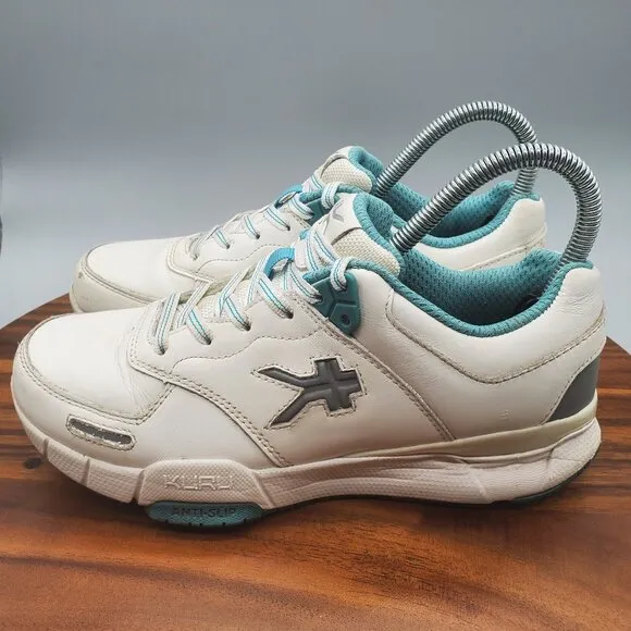 Kuru Kinetic Shoes Women's 6.5 M White Leather Slip Resistant Walking Sneakers