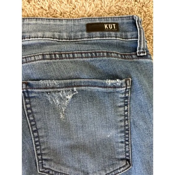 KUT from the Kloth Reese Distressed High Rise Ankle Jeans Size 14
