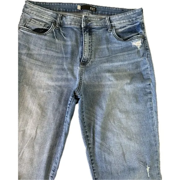 KUT from the Kloth Reese Distressed High Rise Ankle Jeans Size 14