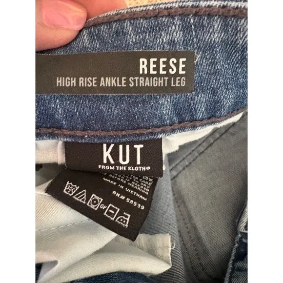 KUT from the Kloth Reese Distressed High Rise Ankle Jeans Size 14