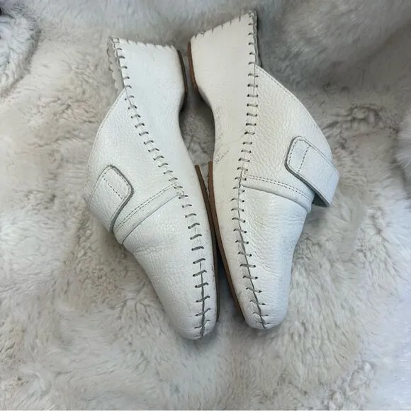 LA PLUME white leather buckle detail wedge comfort made in Italy mule shoes  9