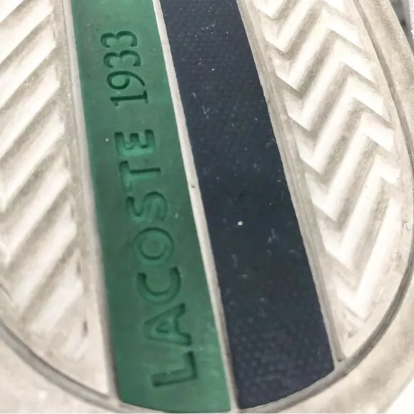 Lacoste Sport Ortholite White Leather Blue Banded Classic Alligator Sneakers