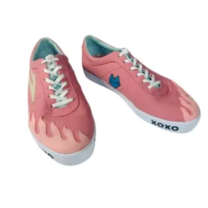 LAKAI X LEON KARSSEN SHEFFIELD LEON PINK FLAME CAT SNEAKERS SIZE 12