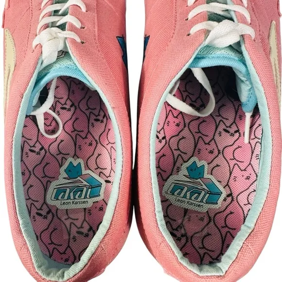 LAKAI X LEON KARSSEN SHEFFIELD LEON PINK FLAME CAT SNEAKERS SIZE 12