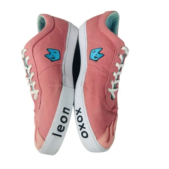 LAKAI X LEON KARSSEN SHEFFIELD LEON PINK FLAME CAT SNEAKERS SIZE 12