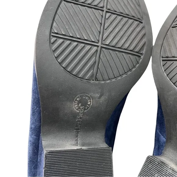 L'Amour Des Pieds Jolanda Leather Heeled Pumps Size 8.5 Navy Blue Suede Shoes
