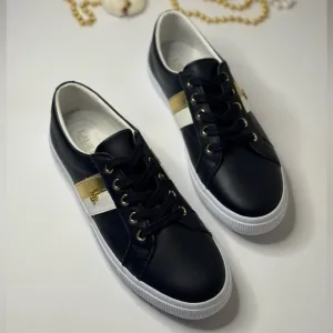 LAUREN RALPH LAUREN JASON II SOFT LEATHER SNEAKERS