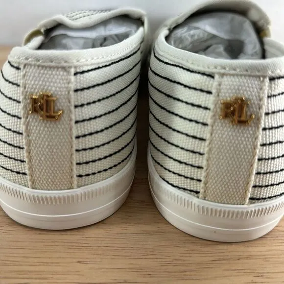 Lauren Ralph Lauren Jinny Sneaker- Vanilla/Black- Size 9.5 B- NIB