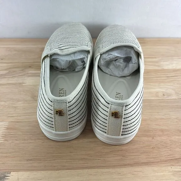 Lauren Ralph Lauren Jinny Sneaker- Vanilla/Black- Size 9.5 B- NIB