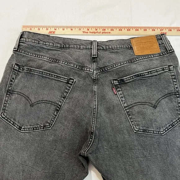 Levi's Premium Big E 502 Washed Black Jeans Mens 36x32