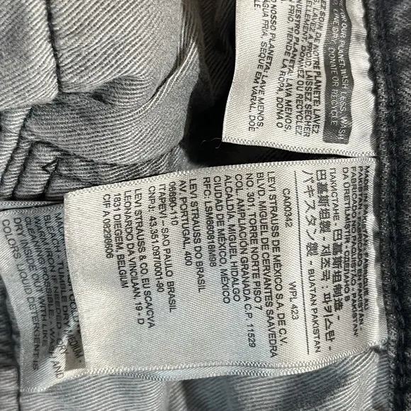 Levi's Premium Big E 502 Washed Black Jeans Mens 36x32