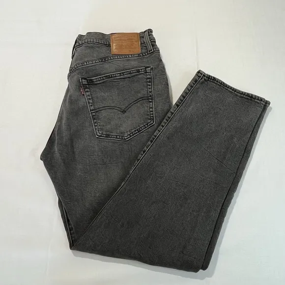 Levi's Premium Big E 502 Washed Black Jeans Mens 36x32