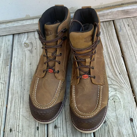 LIKE NEW- BRUNT Men's &quot;The Marin&quot; Leather Soft Toe Construction Boots Si…