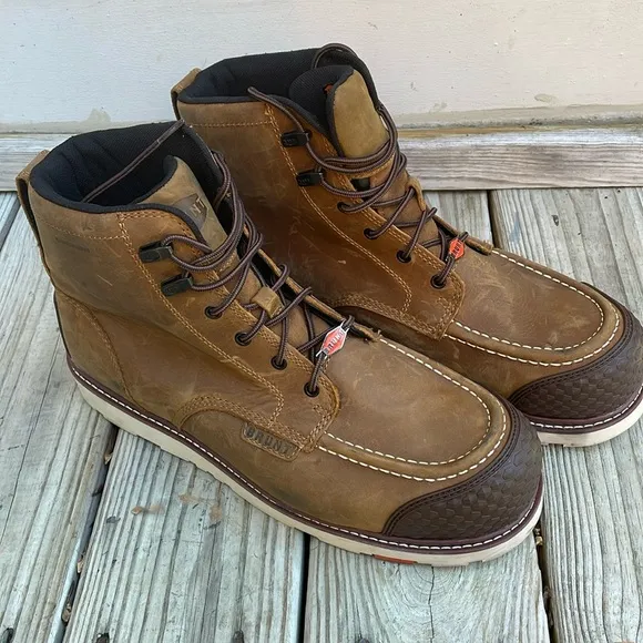 LIKE NEW- BRUNT Men's &quot;The Marin&quot; Leather Soft Toe Construction Boots Si…