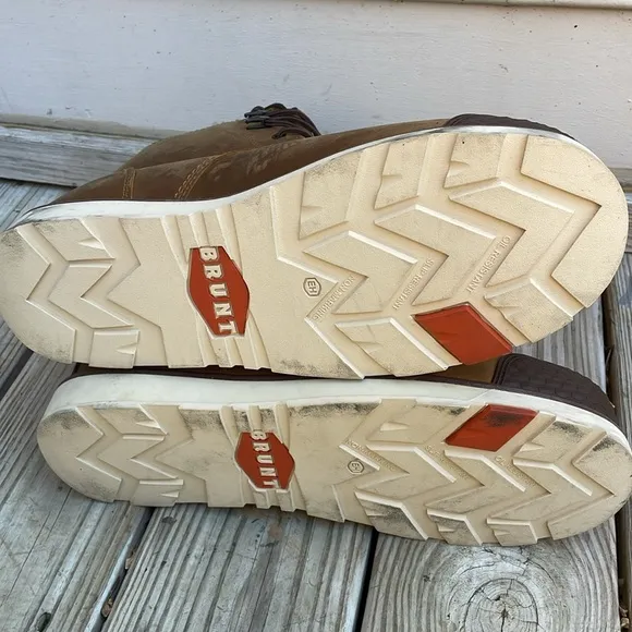 LIKE NEW- BRUNT Men's &quot;The Marin&quot; Leather Soft Toe Construction Boots Si…